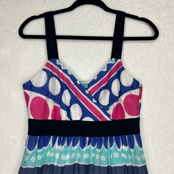 Vineyard Vines Carolina Maxi Dress 6 Ocean Splash NWT Cotton‎ Silk Lined Geo - Picture 6 of 14